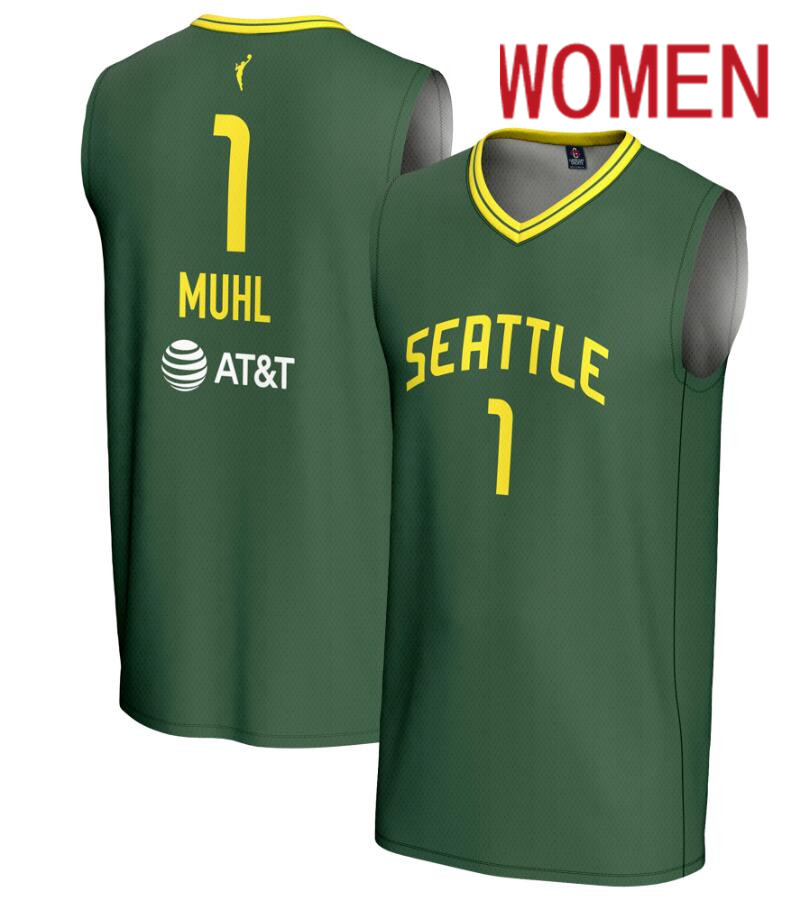 Women Unisex GameDay Greats #1 Nika Muhl Green Seattle Storm Lightweight green Basketball Jersey